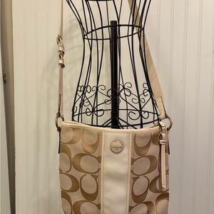 Coach Tan and Cream Crossbody Bag